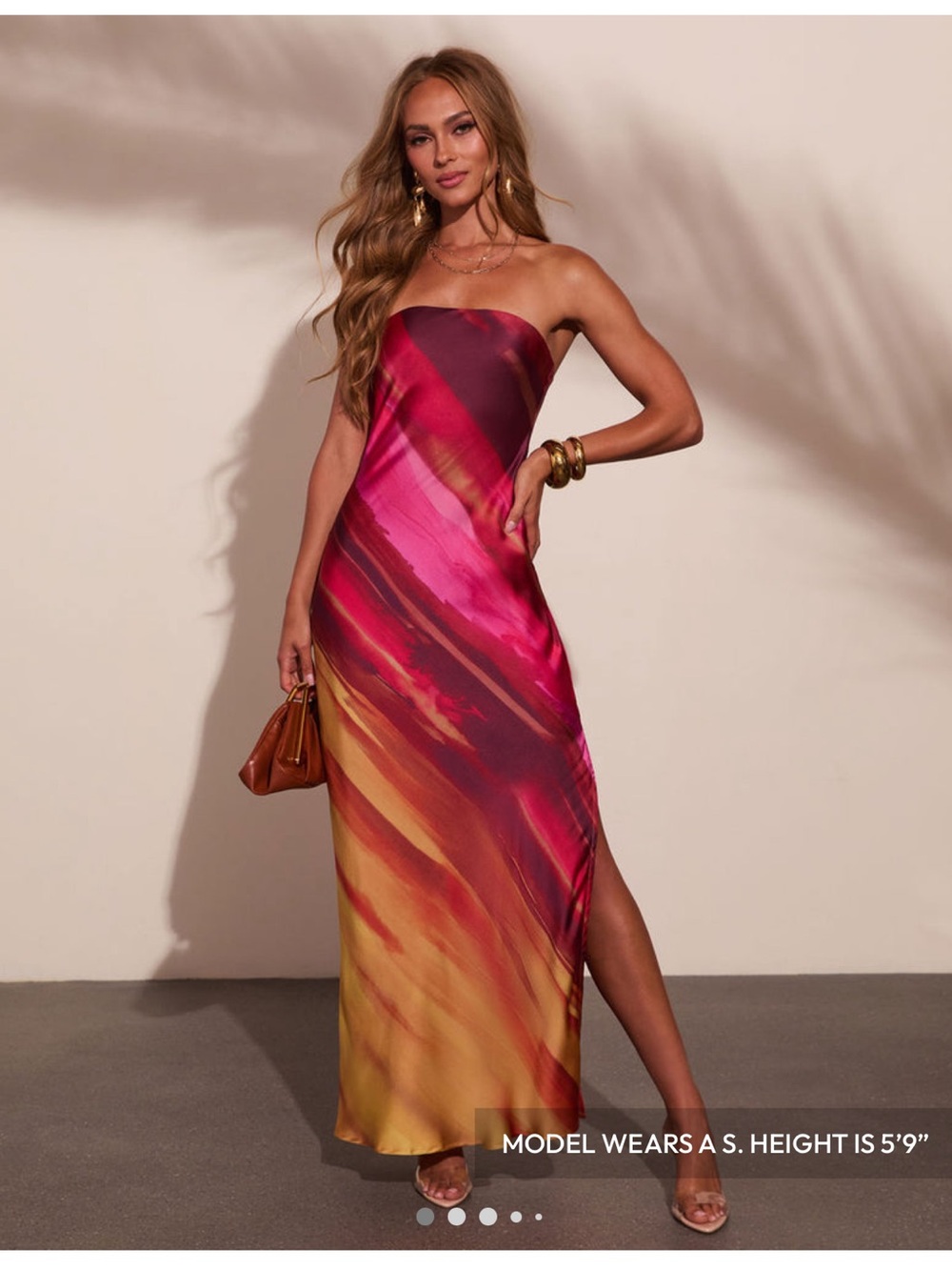 Soiree Season Satin Watercolor maxi dress - Picture 7 of 7